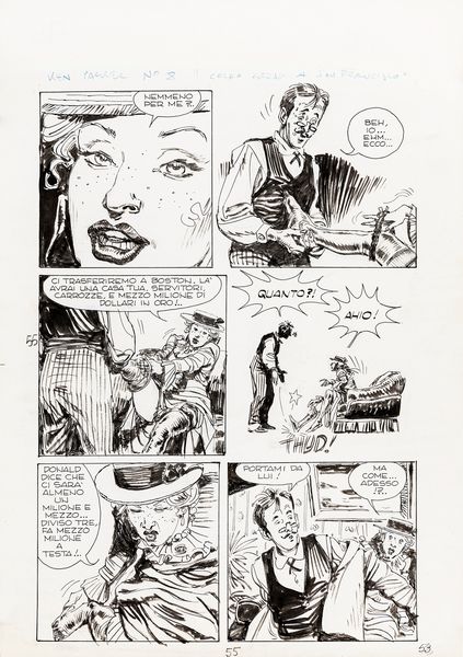 ,Ivo Milazzo : Ken Parker - Colpo grosso a San Francisco  - Asta Fumetti: tavole e illustrazioni originali - Associazione Nazionale - Case d'Asta italiane