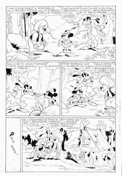 ,Sergio Asteriti : Topolino e il magico rubino  - Asta Fumetti: tavole e illustrazioni originali - Associazione Nazionale - Case d'Asta italiane