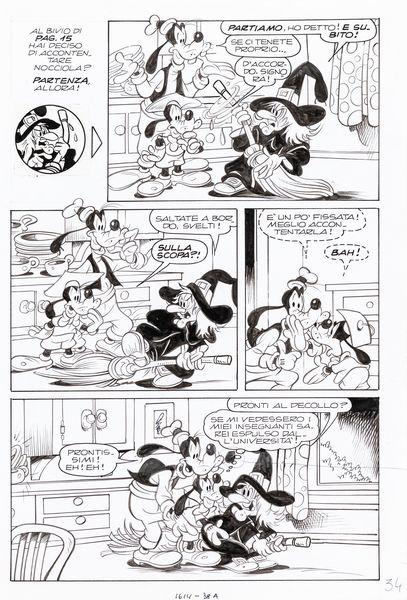 ,Sergio Asteriti : Pippo e Nocciola: sfida all'ultima magia  - Asta Fumetti: tavole e illustrazioni originali - Associazione Nazionale - Case d'Asta italiane