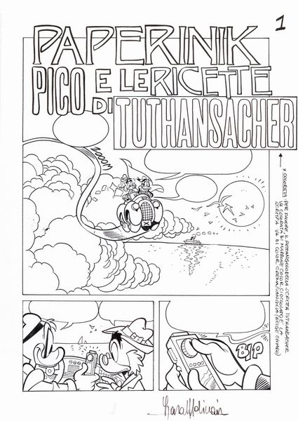 ,Laura Molinari : Paperinik e le ricette di Tuthansacher  - Asta Fumetti: tavole e illustrazioni originali - Associazione Nazionale - Case d'Asta italiane