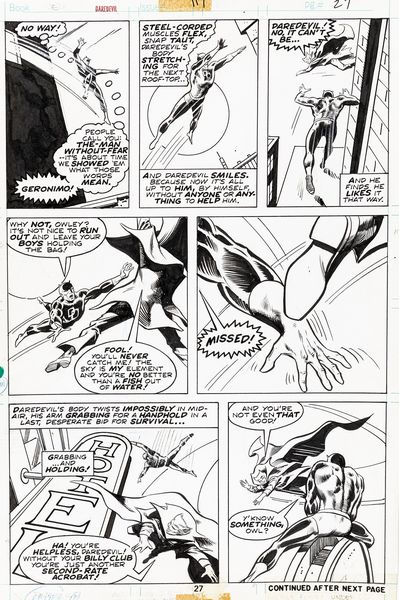 ,Bob Brown : Daredevil - Mind Tap!  - Asta Fumetti: tavole e illustrazioni originali - Associazione Nazionale - Case d'Asta italiane