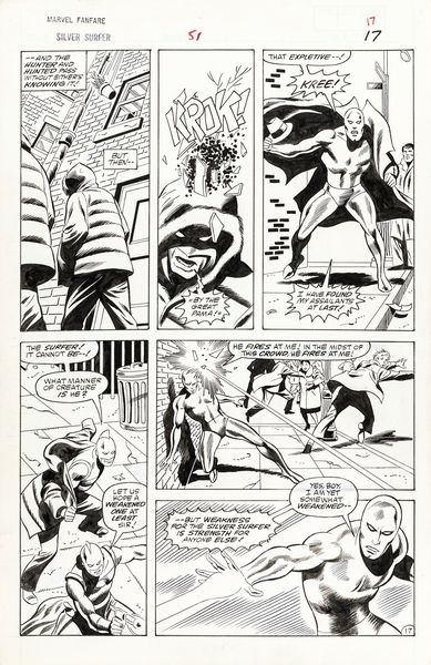 ,John Buscema : Marvel Fanfare: Silver Surfer  - Asta Fumetti: tavole e illustrazioni originali - Associazione Nazionale - Case d'Asta italiane