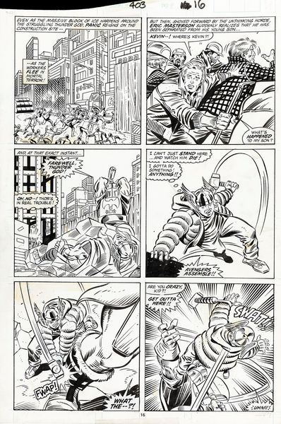 ,Ron Frenz : Thor - When the Executioner Calls!  - Asta Fumetti: tavole e illustrazioni originali - Associazione Nazionale - Case d'Asta italiane