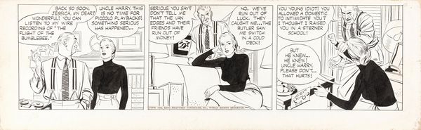 ,Alex Raymond : Rip Kirby - A hard master / Uncle Harry deals a hand  - Asta Fumetti: tavole e illustrazioni originali - Associazione Nazionale - Case d'Asta italiane