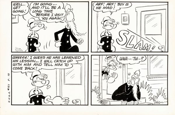 ,Bud Sagendorf : Popeye - House Boat  - Asta Fumetti: tavole e illustrazioni originali - Associazione Nazionale - Case d'Asta italiane