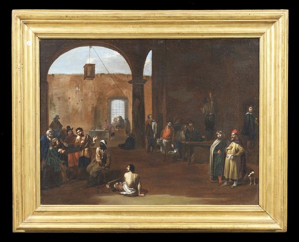 ARTISTA ROMANO DEL XVII SECOLO : Mercato degli schiavi  - Asta Asta 360 | ARTE ANTICA E DEL XIX SECOLO - Dipinti antichi e antiquariato Tradizionale - Associazione Nazionale - Case d'Asta italiane