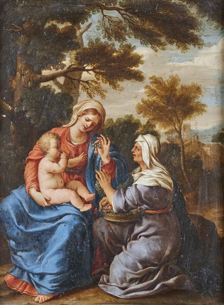 ARTISTA EMILIANO DEL XVII SECOLO : Madonna con Bambino e Sant'Anna  - Asta Asta 360 | ARTE ANTICA E DEL XIX SECOLO - Dipinti antichi e antiquariato Tradizionale - Associazione Nazionale - Case d'Asta italiane