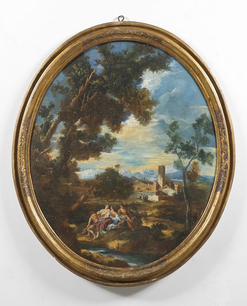 PERUZZINI ANTONIO FRANCESCO (1643 - 1724) : Paesaggio con figure  - Asta Asta 360 | ARTE ANTICA E DEL XIX SECOLO - Dipinti antichi e antiquariato Tradizionale - Associazione Nazionale - Case d'Asta italiane