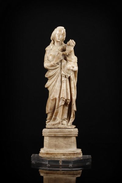 MANIFATTURA TRAPANESE DEL XVII SECOLO : Madonna con Bambino  - Asta Asta 360 | ARTE ANTICA E DEL XIX SECOLO - Dipinti antichi e antiquariato Tradizionale - Associazione Nazionale - Case d'Asta italiane