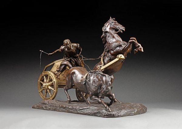 FERRARI GIUSEPPE (1840 - 1905) : Gruppo in bronzo raffigurante una biga romana  - Asta Asta 360 | ARTE ANTICA E DEL XIX SECOLO - Dipinti antichi e antiquariato Tradizionale - Associazione Nazionale - Case d'Asta italiane