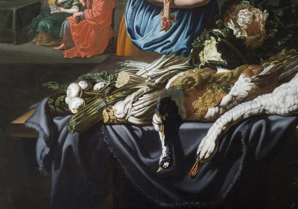 VAN UTRECHT ADRIAEN (1599 - 1652) : Ambito di. Scena di cucina con natura morta di cacciagione, frutta e ortaggi (Cristo nella casa di Marta e Maria)  - Asta Asta 360 | ARTE ANTICA E DEL XIX SECOLO - Dipinti antichi e antiquariato Tradizionale - Associazione Nazionale - Case d'Asta italiane