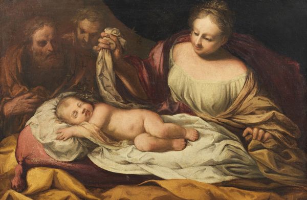 ARTISTA LOMBARDO DEL XVII SECOLO : Madonna con Bambino e San Giuseppe  - Asta Asta 360 | ARTE ANTICA E DEL XIX SECOLO - Dipinti antichi e antiquariato Tradizionale - Associazione Nazionale - Case d'Asta italiane