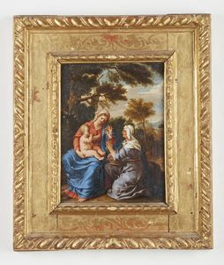 ARTISTA EMILIANO DEL XVII SECOLO : Madonna con Bambino e Sant'Anna  - Asta Asta 360 | ARTE ANTICA E DEL XIX SECOLO - Dipinti antichi e antiquariato Tradizionale - Associazione Nazionale - Case d'Asta italiane