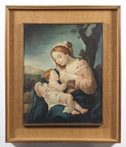 ARTISTA DEL XVIII SECOLO : Madonna del latte  - Asta Asta 360 | ARTE ANTICA E DEL XIX SECOLO - Dipinti antichi e antiquariato Tradizionale - Associazione Nazionale - Case d'Asta italiane