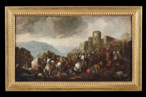 ARTISTA DEL XIX SECOLO : Battaglia  - Asta Asta 360 | ARTE ANTICA E DEL XIX SECOLO - Dipinti antichi e antiquariato Tradizionale - Associazione Nazionale - Case d'Asta italiane