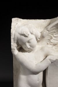 SCULTORE DELL'ITALIA SETTENTRIONALE DEL XVI-XVII SECOLO : Coppia di putti che sorreggono un blasone  - Asta Asta 360 | ARTE ANTICA E DEL XIX SECOLO - Dipinti antichi e antiquariato Tradizionale - Associazione Nazionale - Case d'Asta italiane