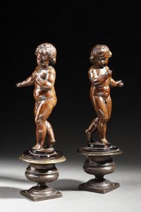 SCULTORE DEL XVII-XVIII SECOLO : Coppia di putti in legno intagliato  - Asta Asta 360 | ARTE ANTICA E DEL XIX SECOLO - Dipinti antichi e antiquariato Tradizionale - Associazione Nazionale - Case d'Asta italiane