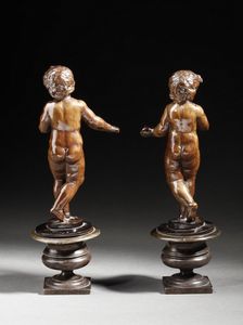 SCULTORE DEL XVII-XVIII SECOLO : Coppia di putti in legno intagliato  - Asta Asta 360 | ARTE ANTICA E DEL XIX SECOLO - Dipinti antichi e antiquariato Tradizionale - Associazione Nazionale - Case d'Asta italiane