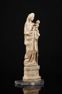 MANIFATTURA TRAPANESE DEL XVII SECOLO : Madonna con Bambino  - Asta Asta 360 | ARTE ANTICA E DEL XIX SECOLO - Dipinti antichi e antiquariato Tradizionale - Associazione Nazionale - Case d'Asta italiane