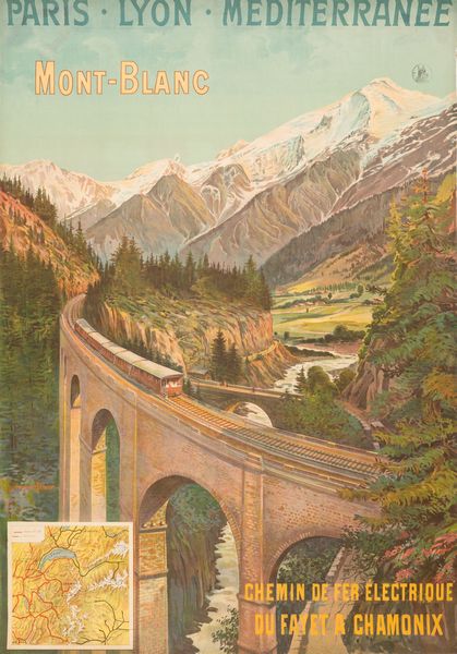 Trinquier-Trianon Mont Blanc Chemin De Fer lectrique Du Fayet A Chamonix  - Asta Manifesti d'epoca - Associazione Nazionale - Case d'Asta italiane