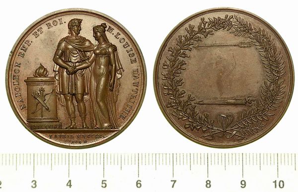 CERIMONIE PER IL MATRIMONIO DI NAPOLEONE CON MARIA LUIGIA D'AUSTRIA. Medaglia in bronzo 1810.  - Asta Numismatica  - Associazione Nazionale - Case d'Asta italiane