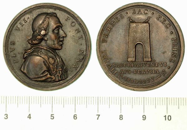 PIO VII, 1800-1823. VISITA ALLA CITT DI PERUGIA. Medaglia in bronzo 1805, Roma.  - Asta Numismatica  - Associazione Nazionale - Case d'Asta italiane