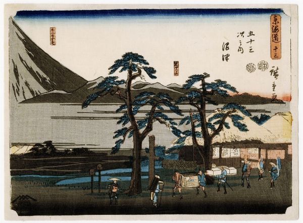 Ando Hiroshige : Ashigarayama, Fuji no suso (Numazu: le montagne Ashigara ai piedi del monte Fuji).  - Asta Stampe, disegni e dipinti antichi, moderni e contemporanei - Associazione Nazionale - Case d'Asta italiane