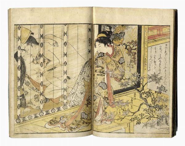 KITAGAWA UTAMARO : Ehon karanishiki (Libro illustrato di broccato cinese).  - Asta Stampe, disegni e dipinti antichi, moderni e contemporanei - Associazione Nazionale - Case d'Asta italiane