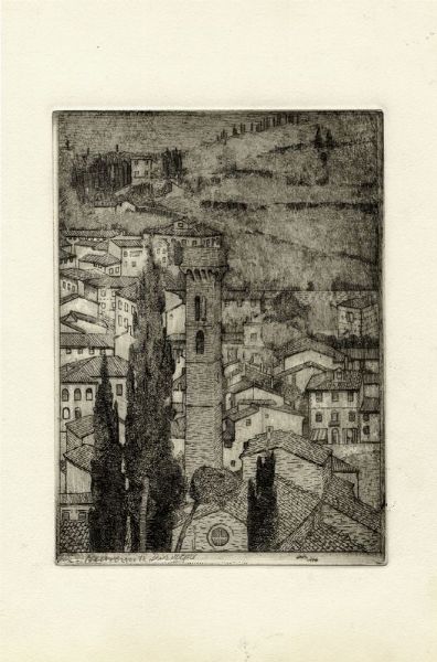 BENVENUTO DISERTORI : Palazzo della Signoria a Firenze.  - Asta Stampe, disegni e dipinti antichi, moderni e contemporanei - Associazione Nazionale - Case d'Asta italiane