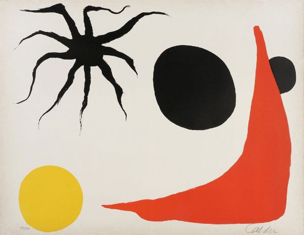 Alexander Calder : Chaussette Rouge.  - Asta Stampe, disegni e dipinti antichi, moderni e contemporanei - Associazione Nazionale - Case d'Asta italiane