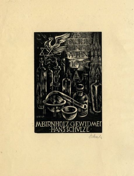 Lotto composto di 21 xilografie, tra cui 6 ex libris, di ambito tedesco, bulgaro ed olandese.  - Asta Stampe, disegni e dipinti antichi, moderni e contemporanei - Associazione Nazionale - Case d'Asta italiane