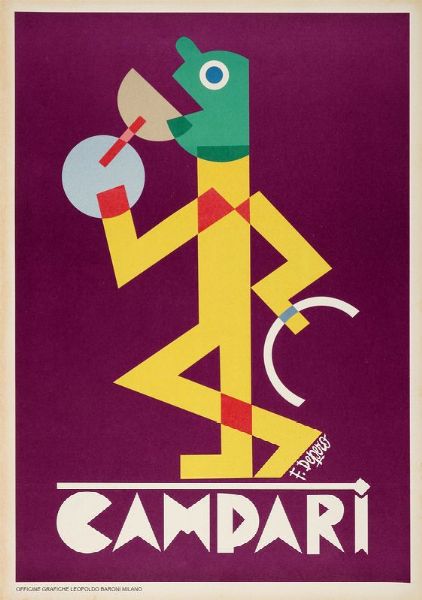 FORTUNATO DEPERO : Campari.  - Asta Stampe, disegni e dipinti antichi, moderni e contemporanei - Associazione Nazionale - Case d'Asta italiane