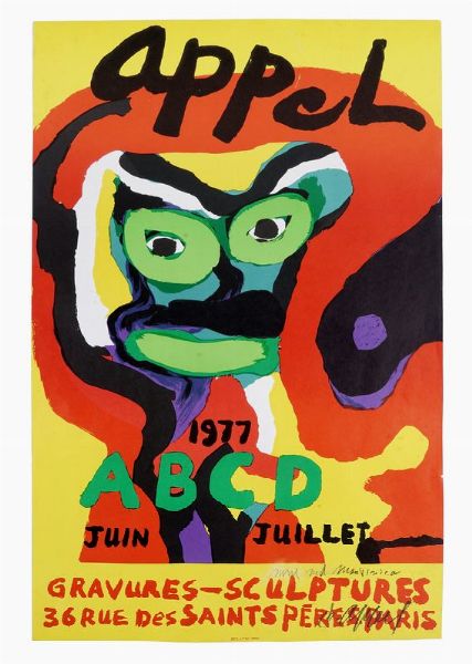 Karel Appel : Appel. ABCD. Gravures-sculptures.  - Asta Stampe, disegni e dipinti antichi, moderni e contemporanei - Associazione Nazionale - Case d'Asta italiane