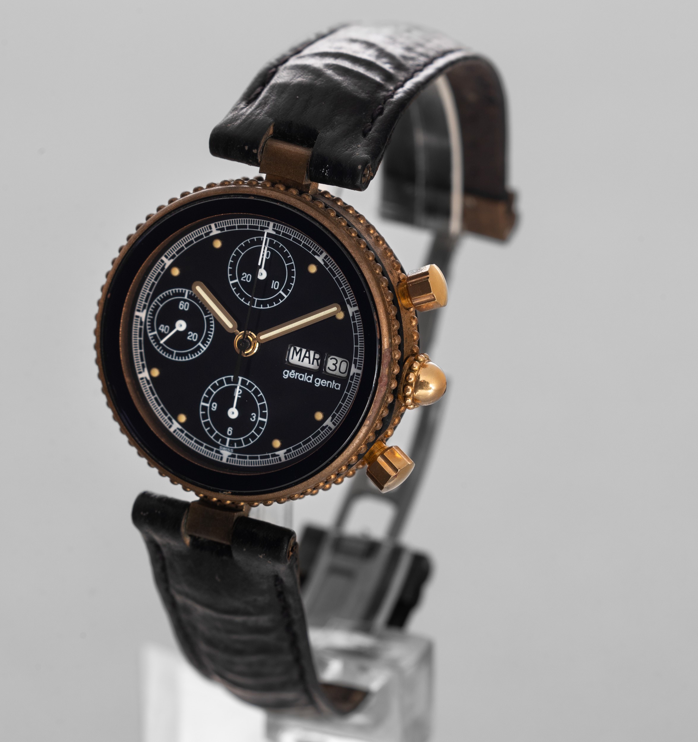 GERALD GENTA Gefica chrono in Bronzo quadrante nero tre